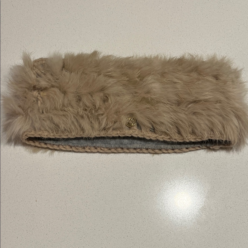 Fur Tan Crocheted Headband